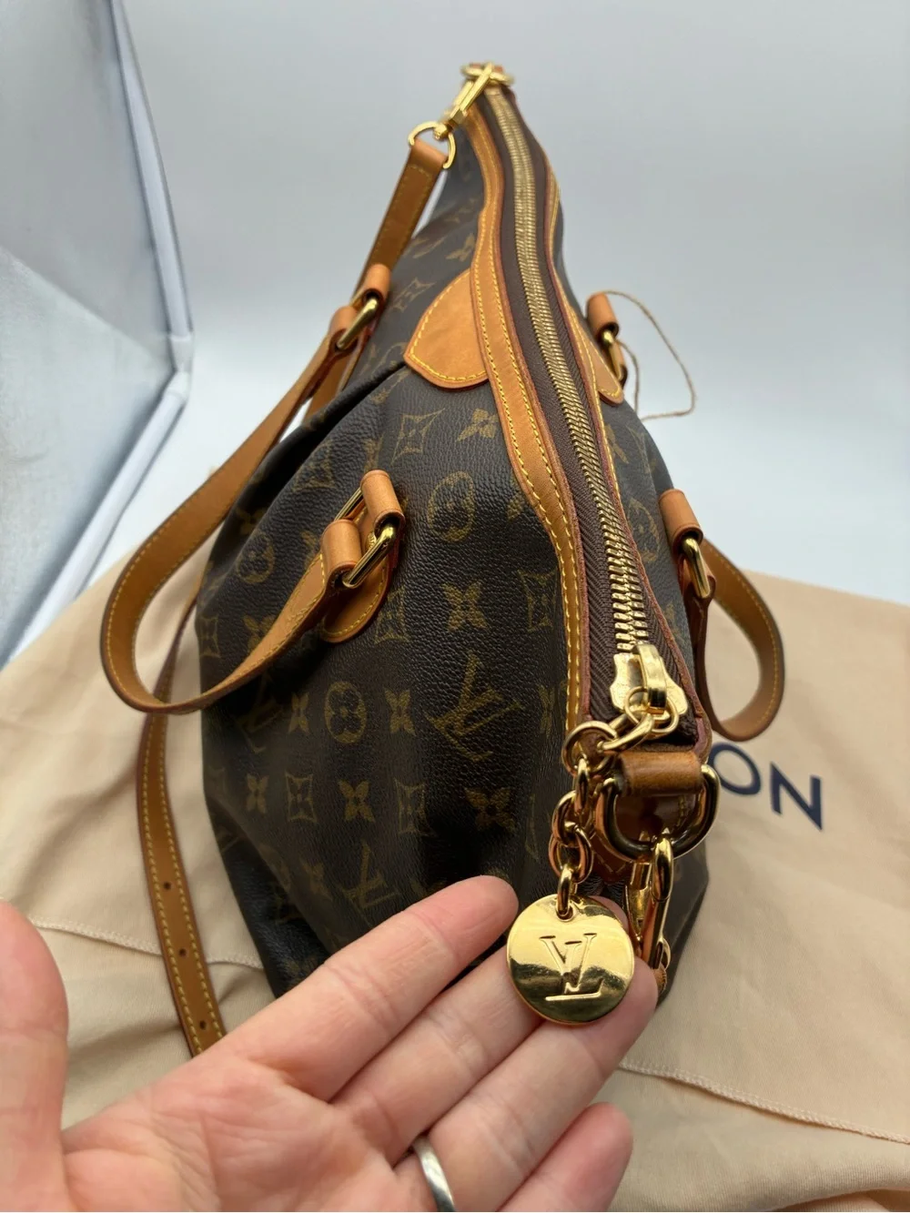 Louis Vuitton Monogram Palermo PM Canvas Shoulder Bag with COA and LV dust bag.